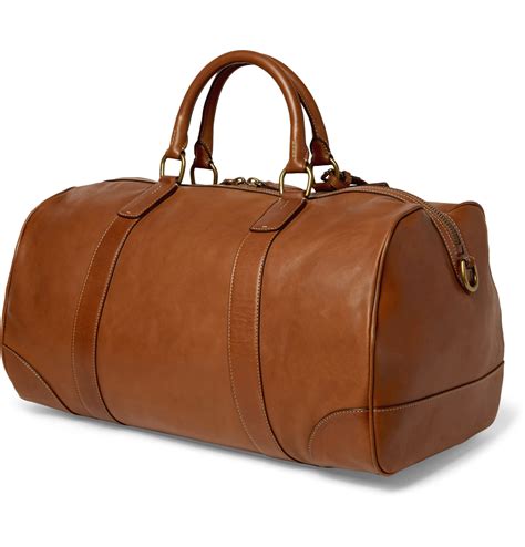 brown fake leather duffle bag|brown leather overnight bag men.